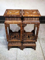將圖片載入圖庫檢視器 Y1090010黃花梨鑲貝殼花架件套
